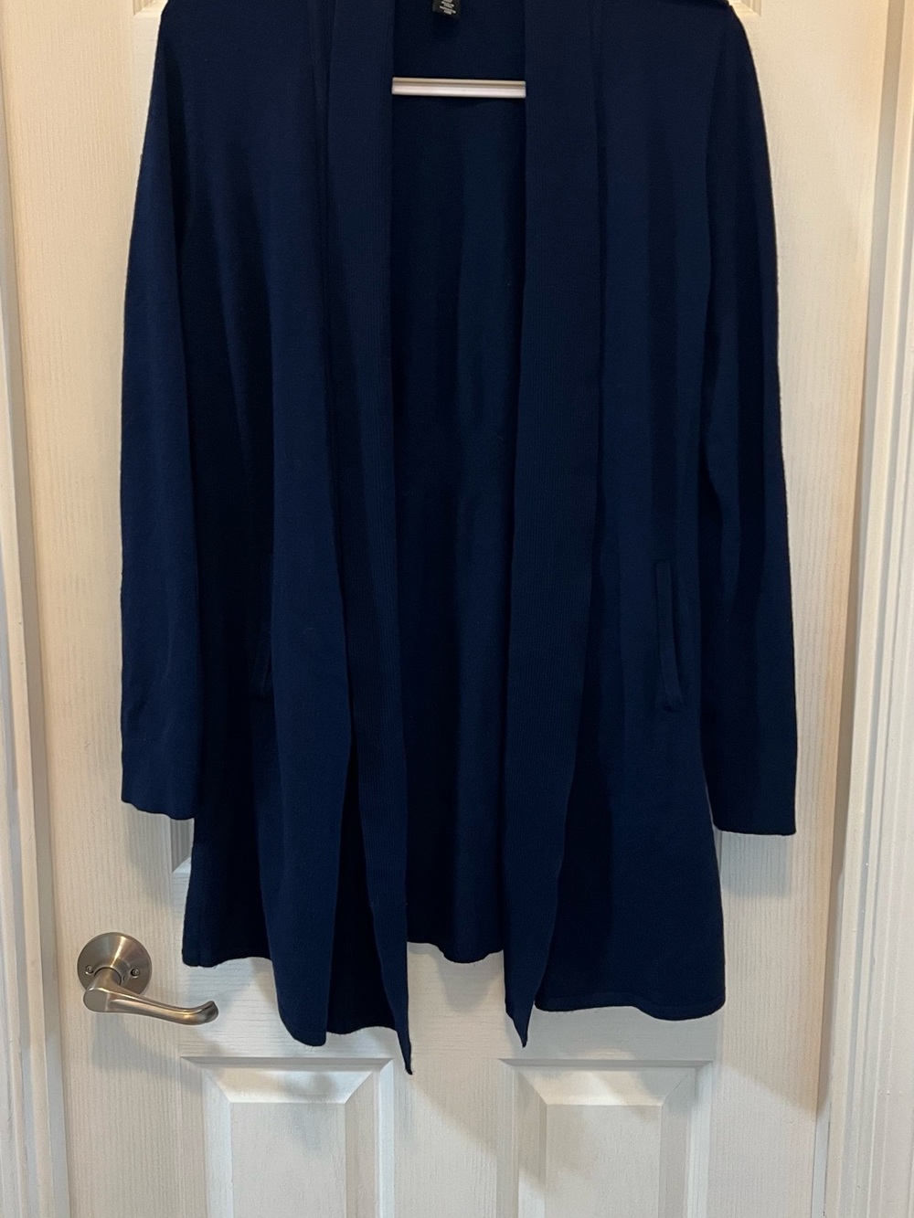 White House Black Market Navy Ribbed Cardigan